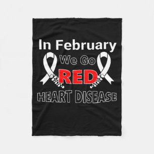 Go Red - American Heart Health Month Awareness In  Fleece Blanket