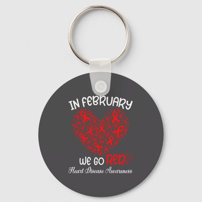 Go Red - American Heart Month Awareness In Februar Keychain (Front)
