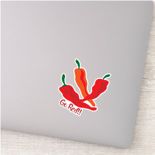 Go Red!!! Chile Peppers Custom-Cut Stickers