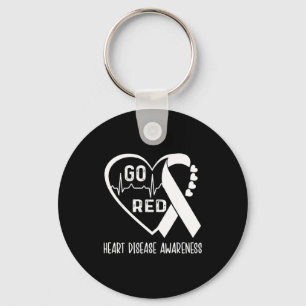 Go Red - February American Heart Health Month Awar Keychain