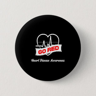 Go Red For Heart Disease Awareness Chd _1 2 Inch Round Button