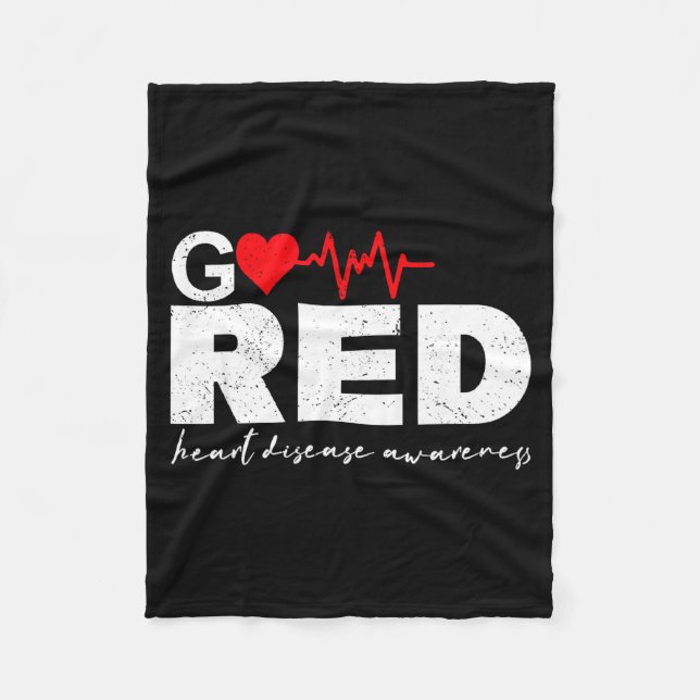 Go Red For Heart Disease Awareness Chd Wear Red He Fleece Blanket (Front)
