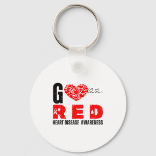 Go Red For Heart Disease Awareness Chd Wear Red Keychain