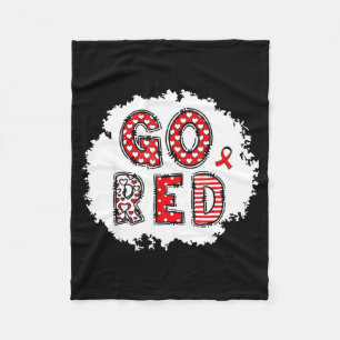 Go Red For Heart Disease Awareness Month February Fleece Blanket