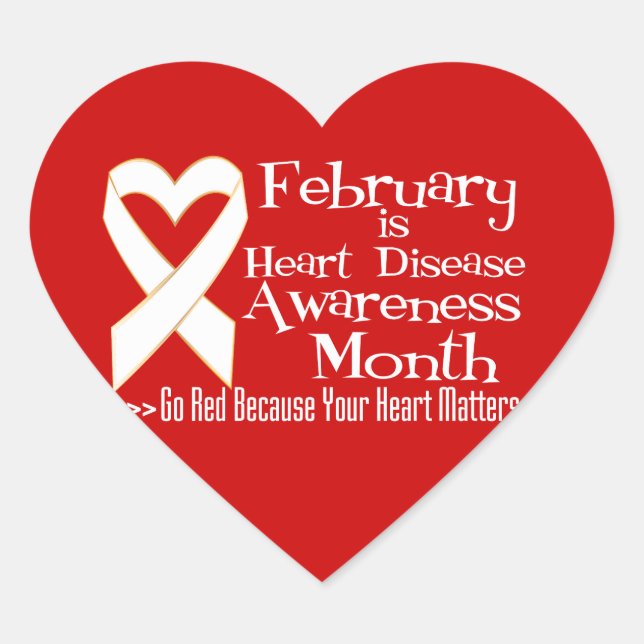 Go Red For Heart Disease Awareness Month Sticker (Front)