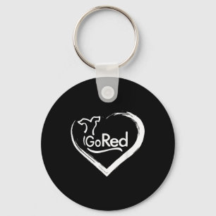 Go Red For Heart Disease Awareness Shirt Keychain
