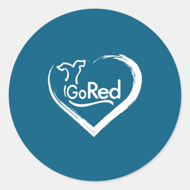 Go Red For Heart Disease Classic Round Sticker (Front)