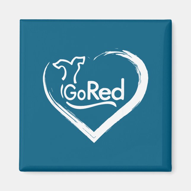 Go Red For Heart Disease Design Magnet (Front)