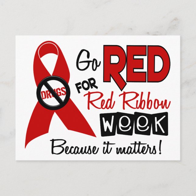 Go Red For Red Ribbon Week Postcard (Front)
