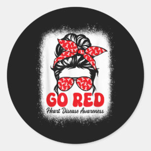 Go Red For Women American Heart Disease Awareness Classic Round Sticker