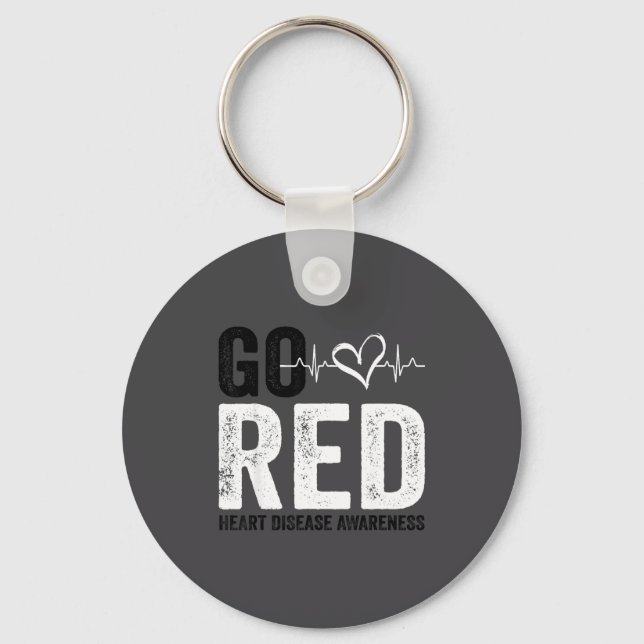 Go Red For Women American Heart Disease Month Awar Keychain (Front)