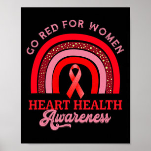 Go Red For Women Heart Health Awareness Heart Dise Poster