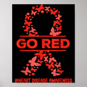 Go Red For Womens Heart Disease Awareness Wear Red Poster