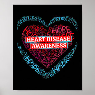 Go Red Heart Disease Awareness For Men Women  Poster