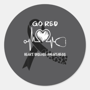 Go Red Heart Disease Awareness Month  Classic Round Sticker