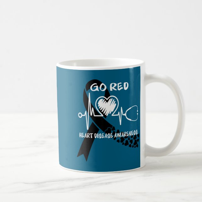 Go Red Heart Disease Awareness Month  Coffee Mug (Right)