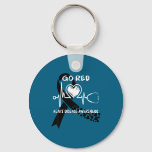 Go Red Heart Disease Awareness Month  Keychain