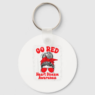 Go Red Heart Disease Awareness We Wear Red In Febr Keychain