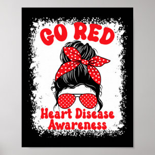 Go Red Heart Disease Awareness We Wear Red In Febr Poster