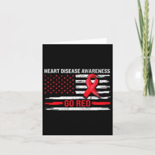 Go Red Heart Disease Support Flag - Heart Disease Card