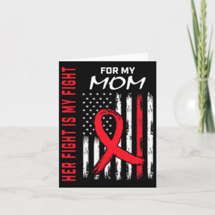 Go Red Her Fight Mom Heart Disease Awareness Usa F Card