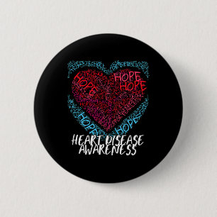 Go Red Hope Heart Disease Awareness For Men Women  2 Inch Round Button
