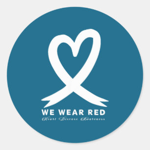 Go Red In February Heart Disease Awareness Health  Classic Round Sticker