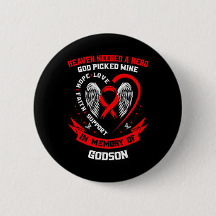 Go Red In Memory Of My Godson Heart Disease Awaren 2 Inch Round Button