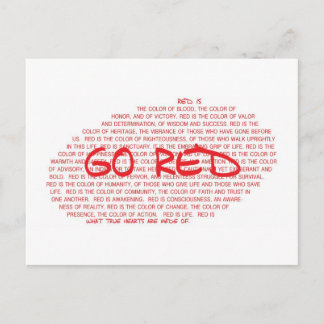 GO RED- Prevent Cardiovascular Disease Postcard