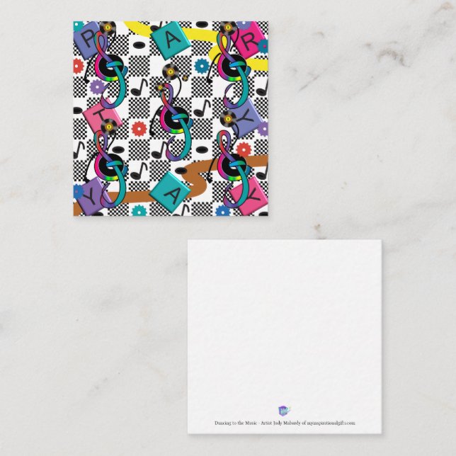 Go Retro cocktail napkin Paper Plates Card (Front/Back)