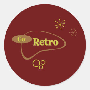 Go Retro MidCentury Modern  Classic Round Sticker