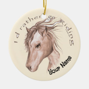 Go Riding Horse Ceramic Ornament