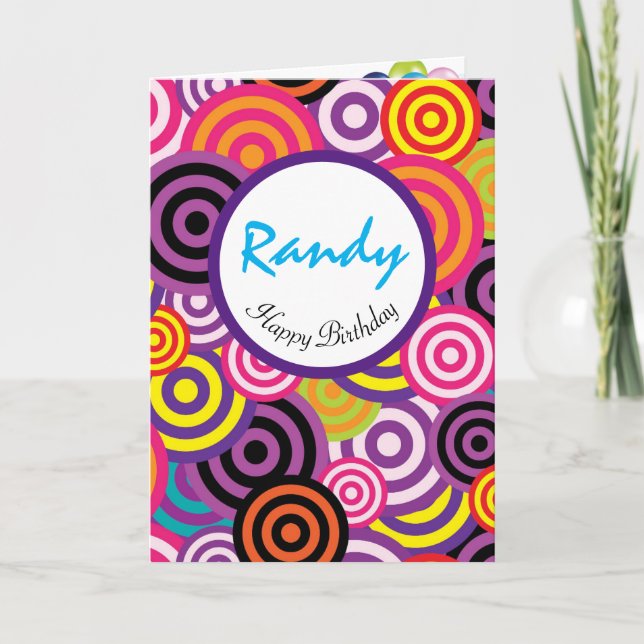Go Round In Circles Personalize Happy Birthday Card (Front)