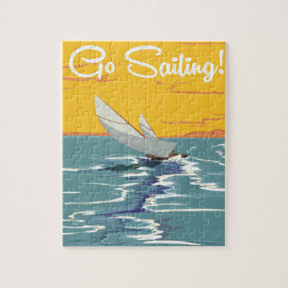 Go Sailing Vacation poster Jigsaw Puzzle
