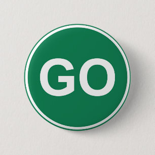 GO Sign 2 Inch Round Button