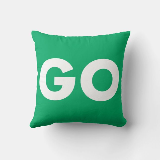 Go Sign  Throw Pillow (Back)