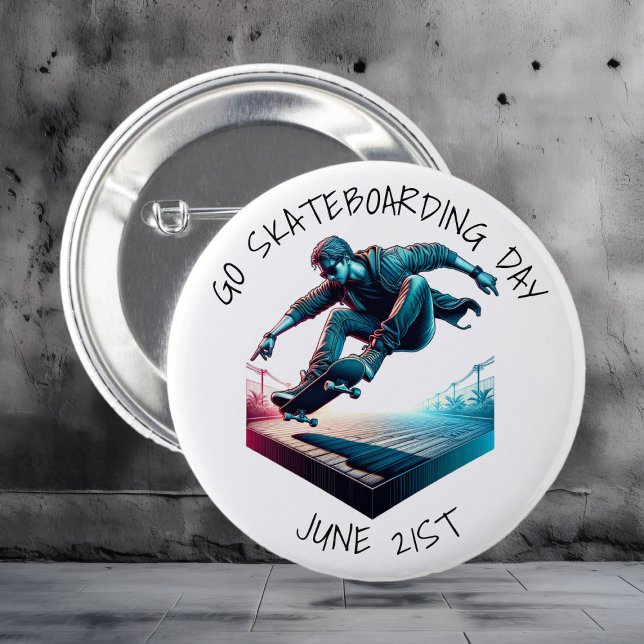 Go Skateboarding Day |  2 Inch Round Button (Creator Uploaded)