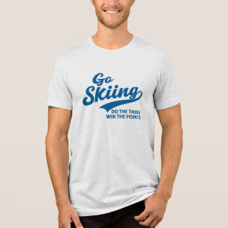 Go Skiing – Minimal Winter Sports Typography Desig Tri-Blend Shirt