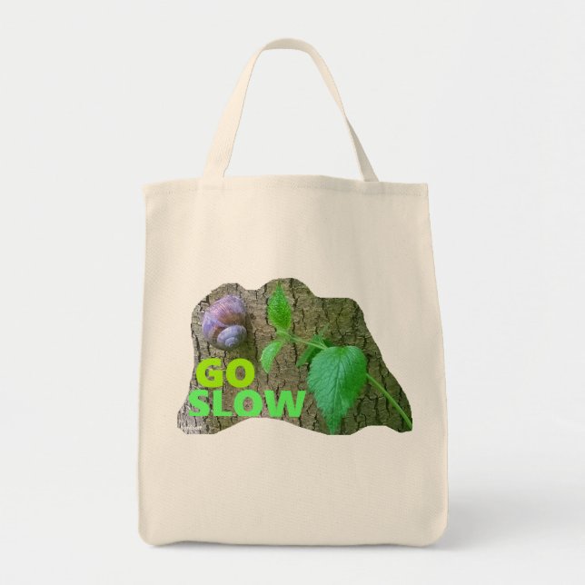 Go SLOW Tote Bag (Front)