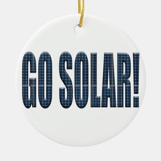 "Go solar!" Ceramic Ornament (Front)