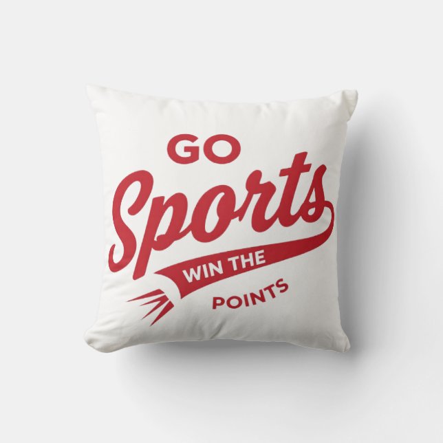 Go Sports Win the Points Throw Pillow (Front)