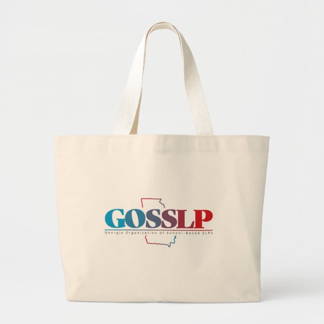GO SSLP Logo with Georgia State Outline Large Tote Bag (Front)