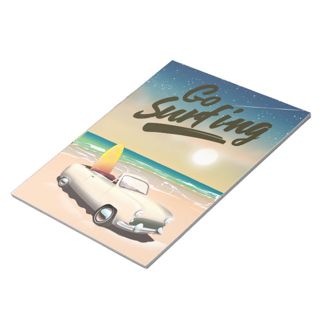 Go Surfing Travel poster! Notepad (Angled)