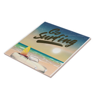 Go Surfing Travel poster! Tile