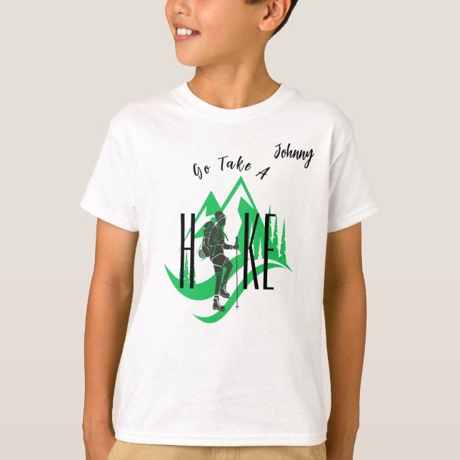 "Go Take A Hike" Customizable Boy's T-Shirt (Front)