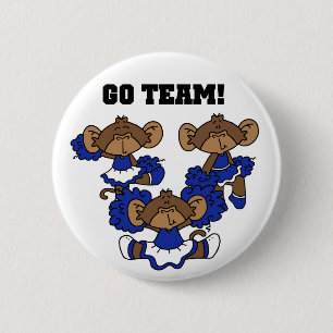 Go Team Blue and White T-shirts and Gifts 2 Inch Round Button