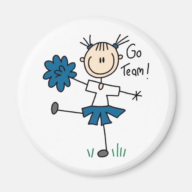 Go Team Blue Pom-pom girl Magnet (Devant)