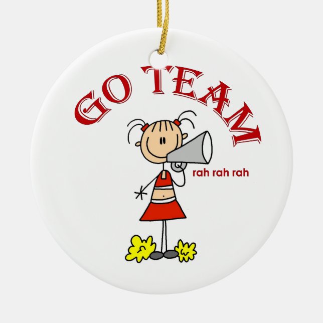 Go Team Rah Rah Rah T-shirts and Gifts Ceramic Ornament (Front)