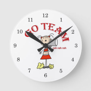 Go Team Rah Rah Rah T-shirts and Gifts Round Clock