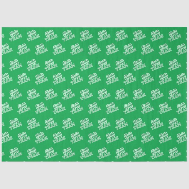 Go Team Word Art in Green Tissue Paper (Front)